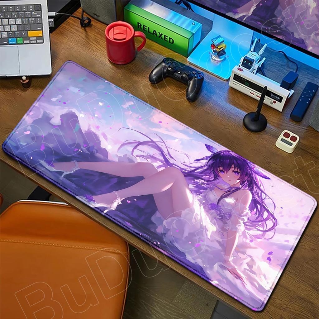 HD Cute Girl Large Mousepad Anime Date A Live Mouse Pad Laptop Gaming Accessories Keyboard Desktop Tokisaki Kurumi Toka Yatogami