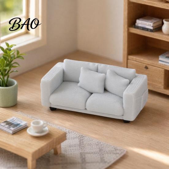 Kleine Dekorative Couch Miniatur-Couch, Winziges 2-Sitzer-Möbel Realistisches Mini-Zweisitzer-Sofa Maßstab für 1/12 Puppenhaus Wohnzimmer