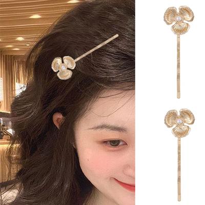 Set of 6pcs Elegant Pearls Rhinestones Baroque Hair Barrettes Metal Hairpin Stylish Headdress For Formal Occasion