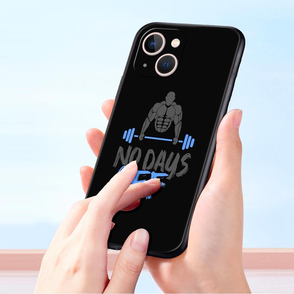 Gym Fitness Bodybuilding Phone Case For iPhone 17 16 15 Pro Max 11 12 13 14 7 8 Plus SE 2020 X XR XS Cover Soft Black