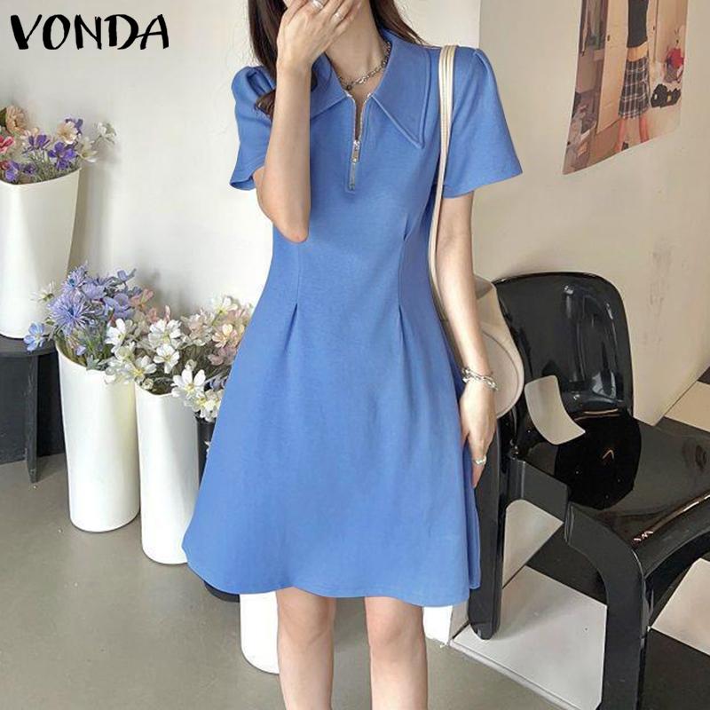 

VONDA Summer Женское короткое платье-рубашка с коротким рукавом X Line