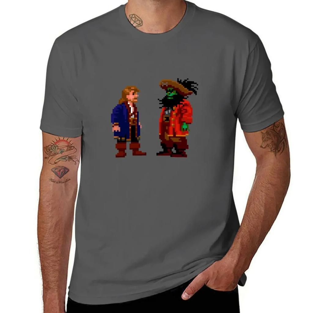 Guybrush LeChuck Monkey Island T-shirt abbigliamento vintage Abbigliamento archivio blu T-shirt divertente da uomo magliette divertenti da uomo