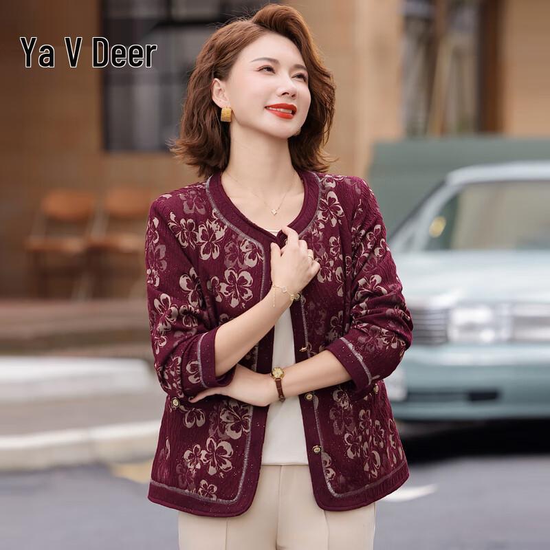 

Yalu 2025 Autumn Casual Short Jacket for Middle-Aged Women 2XL (Recommended 95-110 lbs)