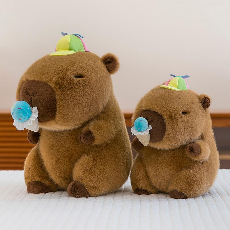 Cartoon Ice Cream Capybara Plush Toys Children's Birthday Gifts Coconut Milk Kapi Travel Souvenir Smoothie Dolls