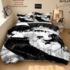 Polar Opposites Pattern Bedding uilt Set uilt Cover Pillowcase Home Decoration Birthday Gift (1 * duvet cover + 2 * pillowcase without core)