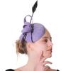 Violet Top Hat Popular Hemp Yarn Banquet Mesh Top Hat Bride Feather Hairpin Europe And America