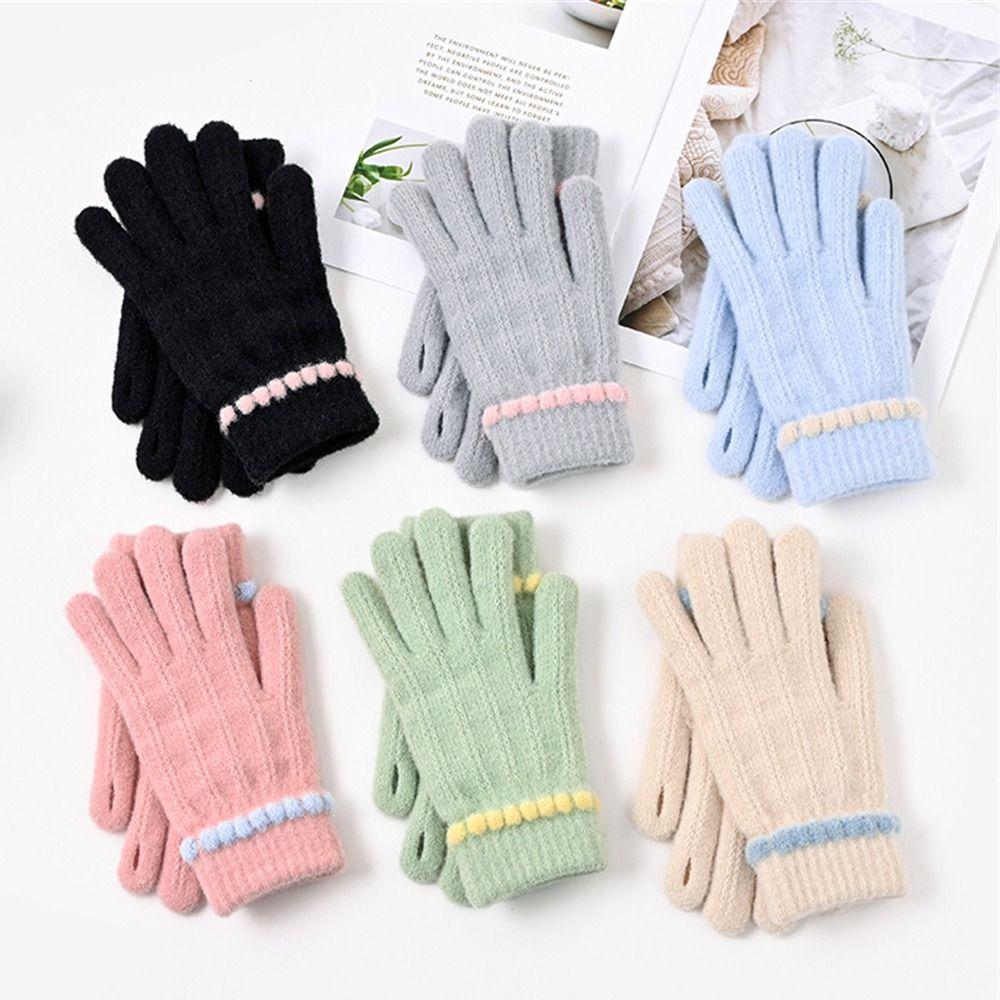 Winter Warm Winter Gloves Knitted Knitting Mittens Fashion Full Finger Gloves for Female