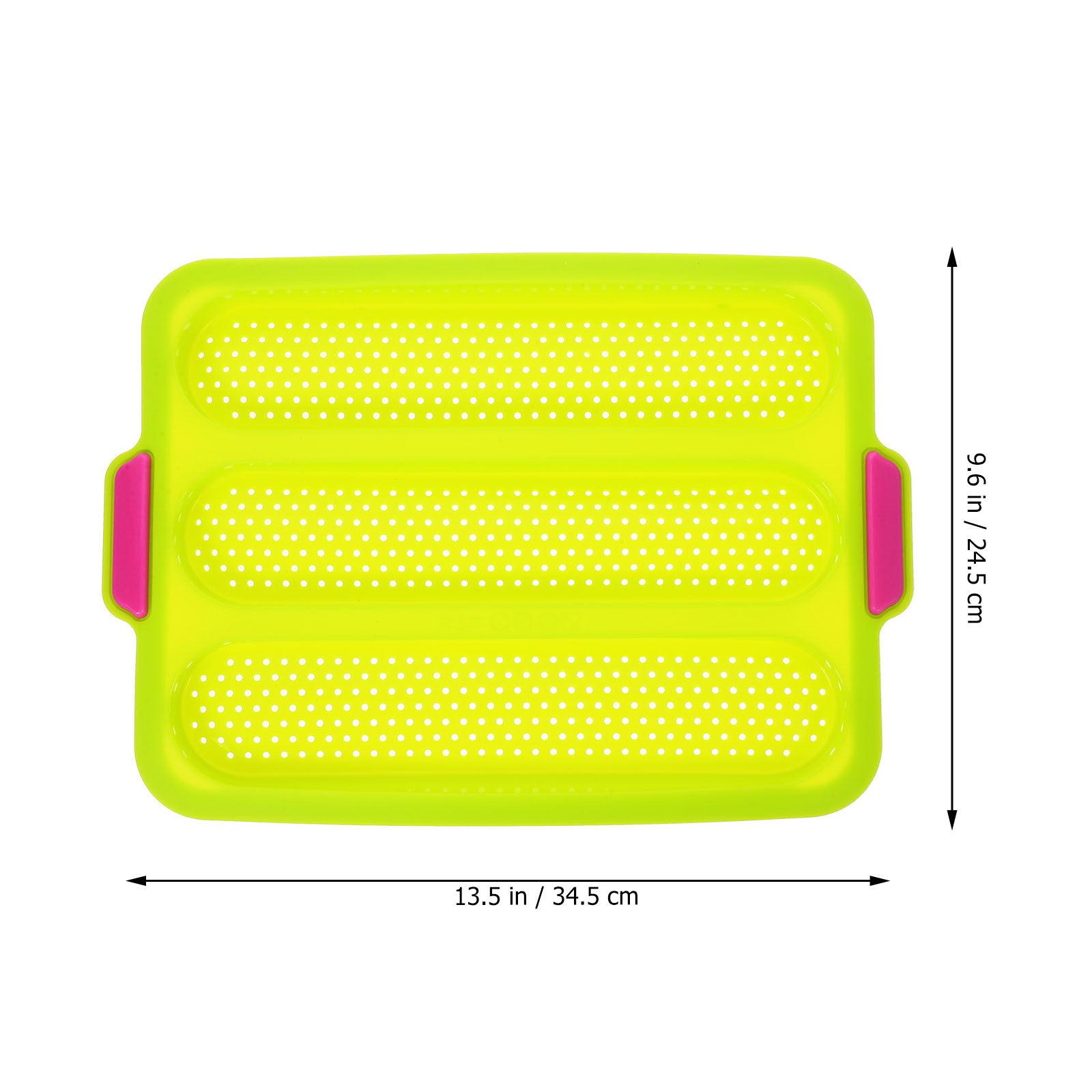 

Silicone Baking Tray 3 Slots No-Stick Bread Pans for Home Kitchen Black Heat Evenly Transfer Easy to Use and Clean зелёный