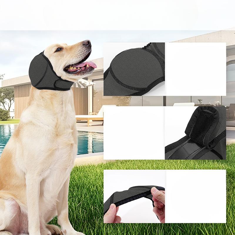 Dog Soothing Head Cover, Shockproof, Lightning Proof, Waterproof Velcro, Summer Swimming Waterproof Ear Cover