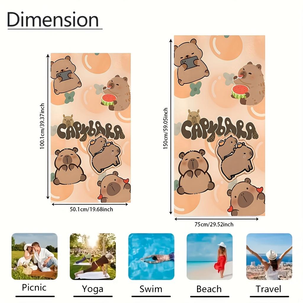 1 pièce Capybara Caricature Capybaras Design Capybara Serviette Douce Microfibre Drap de Bain Convient pour la Plage, Mignon Capybara Thème Cadeau pour