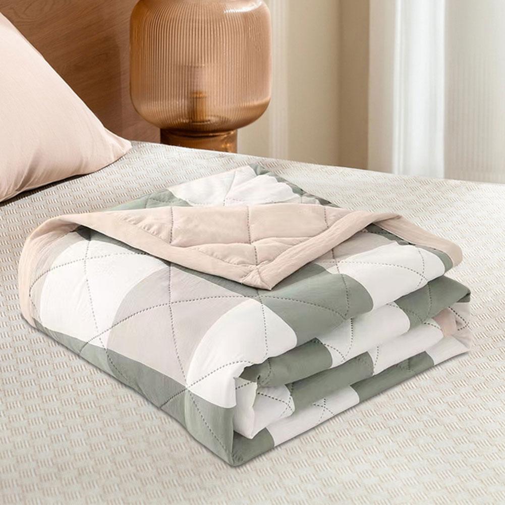 Plaid Summer Quilt Washed Cotton Air Condition Thin Comforter Blanket Bedspread For Single Double Queen King Bed Coverlet