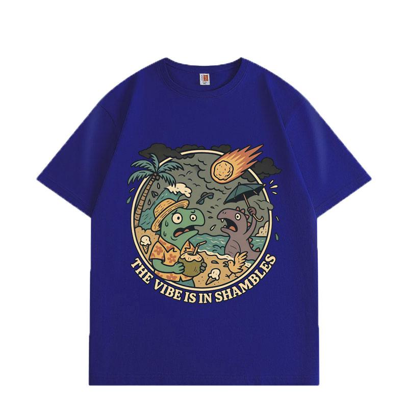 The Vibes Are in Shambles Funny Meme T-shirt Men Women Fashion Vintage Short Sleeve T-shirts Summer Cotton T Shirt