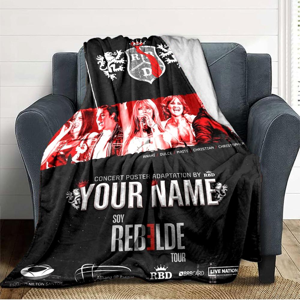 Name Custom RBD Band Print Flannel Blanket High Quality Warm Comfortable Cover for All Seasons Perfect for Gifts Home Decor