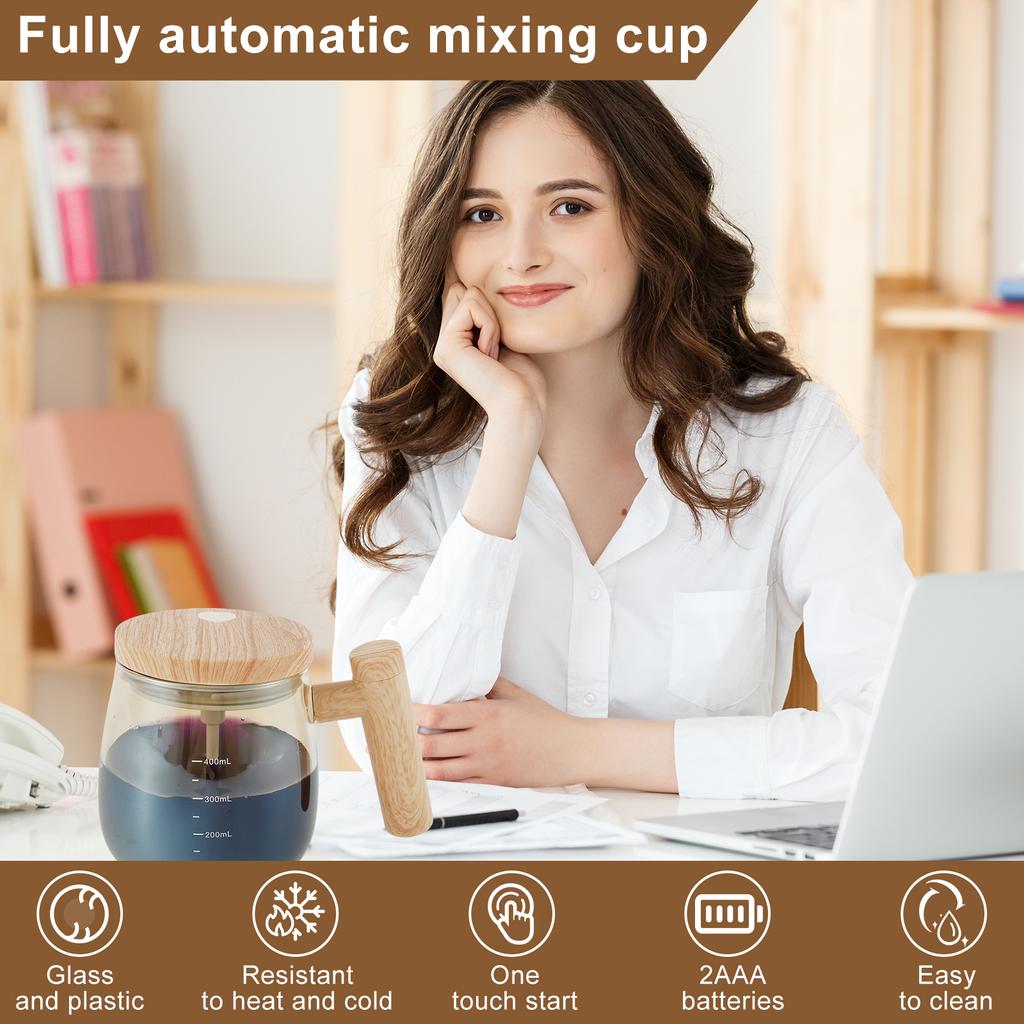 Self Stirring Mug Portable Electric Stirring Coffee Cup Office Glass Inner Tank Mug Automatic Electric Protein Powder Mix Cup