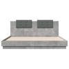 Bed Frame with Headboard and LED Lights Concrete Grey 200x200 cm