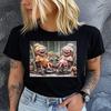 Polyester 100% Fashionable Grandma Printed T-shirt Unique Pattern Style Gift, Ladies' Round-neck Casual Sporty Comfortable  Summer