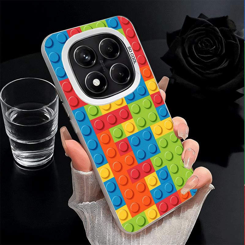 Fashion Building Blocks Pattern Soft Phone Case for Xiaomi Redmi Note 13 14 15 Pro Plus 12S 12 11S 11 11T 10S 10 Shockproof Cove