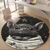 1PC Bat Starry Office Round Area Rug, Mat Suitable For Office, Under Office Chairs Bedroom Living Room Home Decor, Room Deco