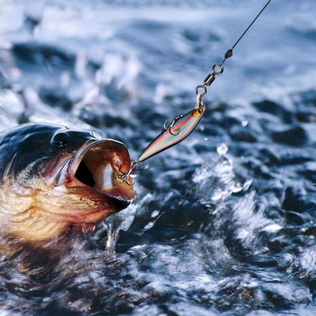 Piscorush Rolling Swivel Stainless Steel Fishing Tackle Snap Ocean Snap Pack of Set, Swivels, Swivels, 14#-12/0 (3/0, 95kg, 100)