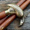 Antique Style Victorian Vintage Designer Brass Handle Cane Wooden Walking Stick