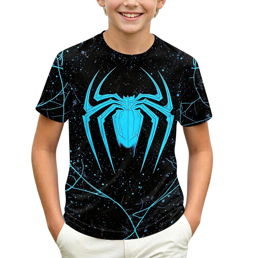 Kids' Short Sleeve Neck T-Shirt with Graphic Print for Casual Daily Wear
