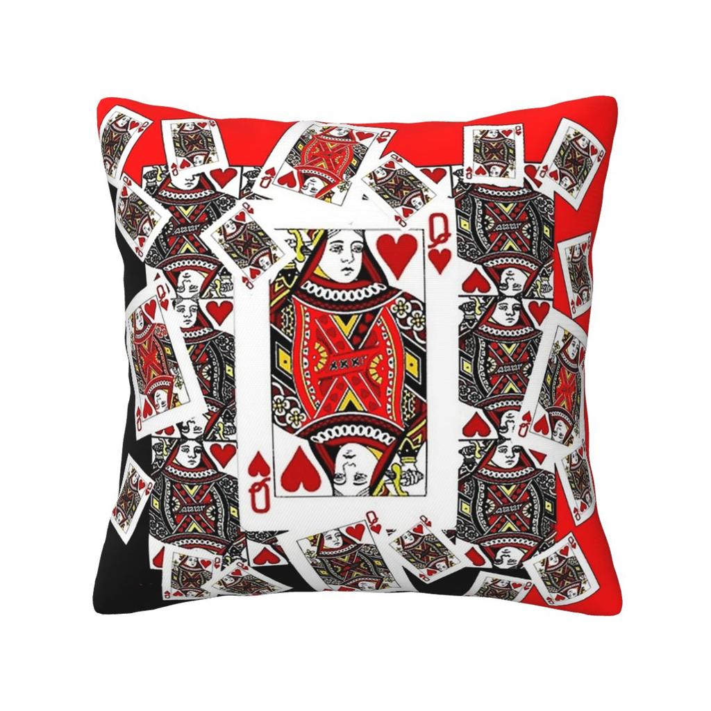 Queen Of Hearts Square Pillowcase Cushion Cover Pillow Case Throw Pillow Cover for Home Bedroom Car