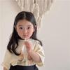 Cute Korean-Style Short-Sleeved Cotton Tops for Girls - Perfect Retro Summer Wear for Children