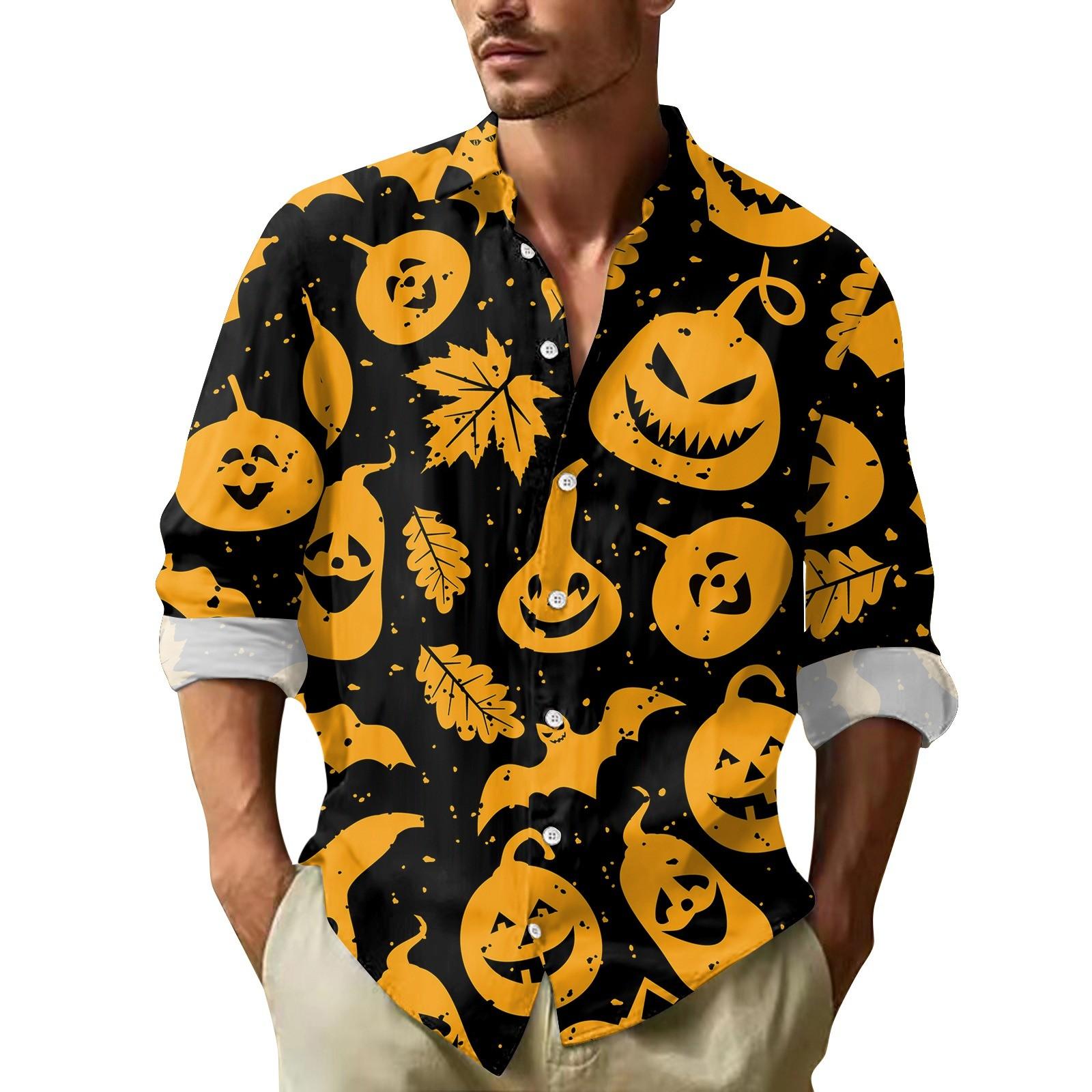 Мужские рубашки с длинными рукавами и пуговицами на Хэллоуин — фото 5