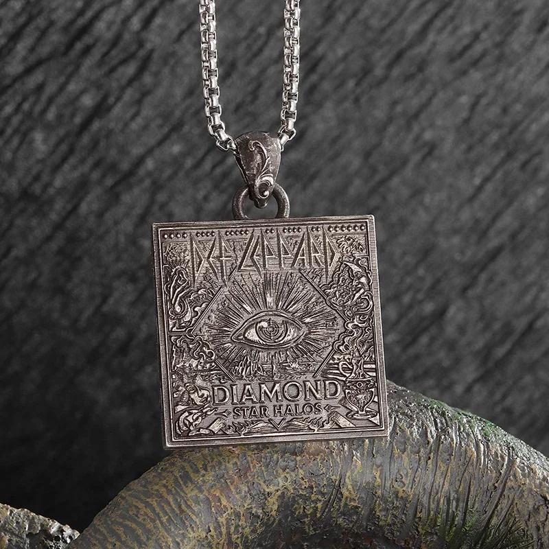 Sieben Engel Magischer Kreis Salomons Siegel Amulett Halskette Anhänger Herren Punk Retro Glücksbringer Schmuck