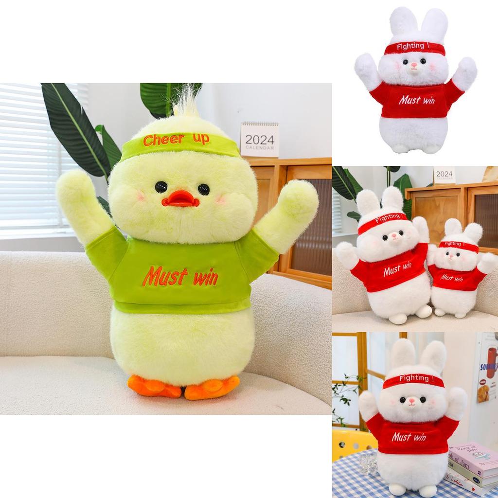 Adorable Plush Duck Rabbit Bear Toy For Gifting Soft Cuddly Pillow Stuffed Animal