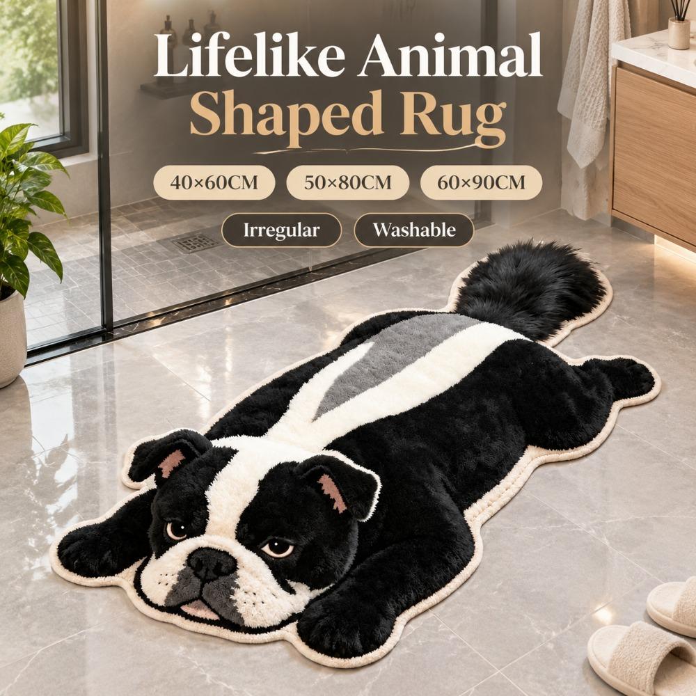Faux Cashmere Bedroom Floor Mat Absorbent Bathroom Doormat Animal Shaped Rug  Entryway Decor