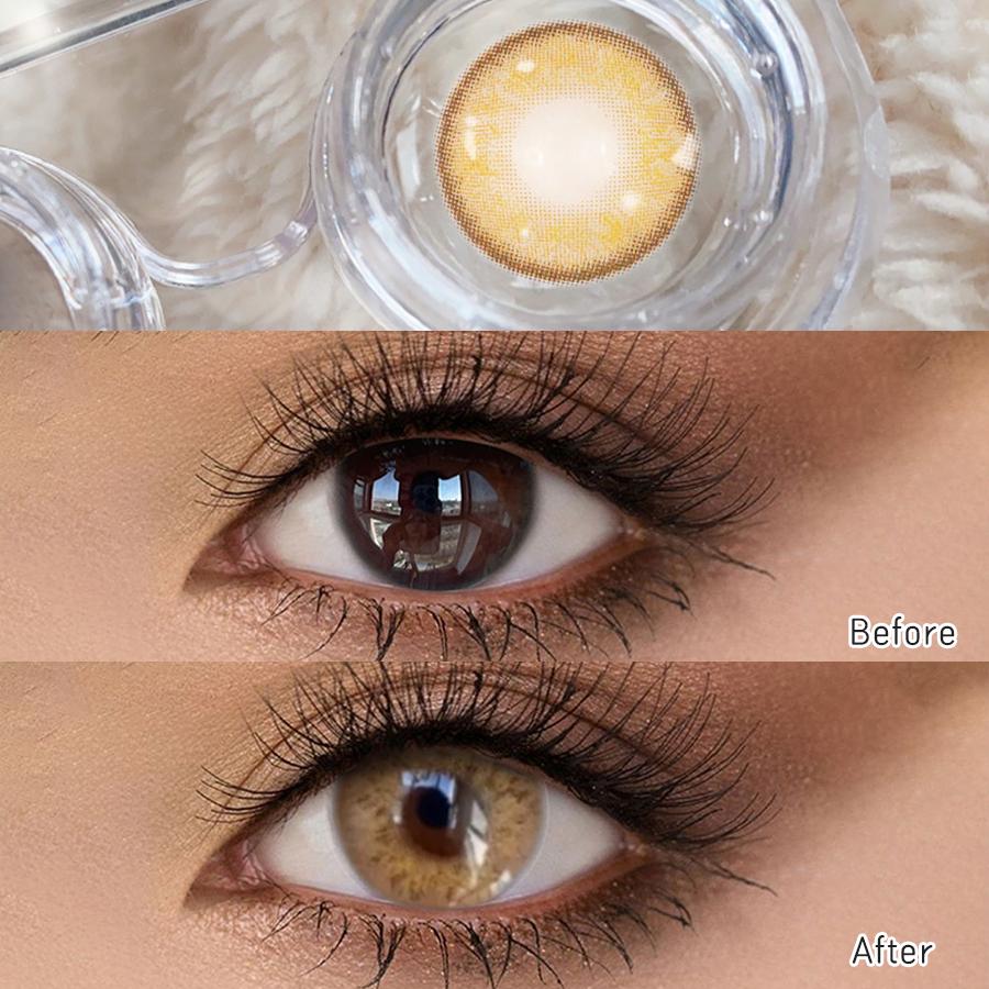 FRESHLADY Natural Color Contact Lenses 14.0mm Yearly Soft Cosmetic Lenses for Eyes, 40% Water Content, Daily & Party Makeup Use