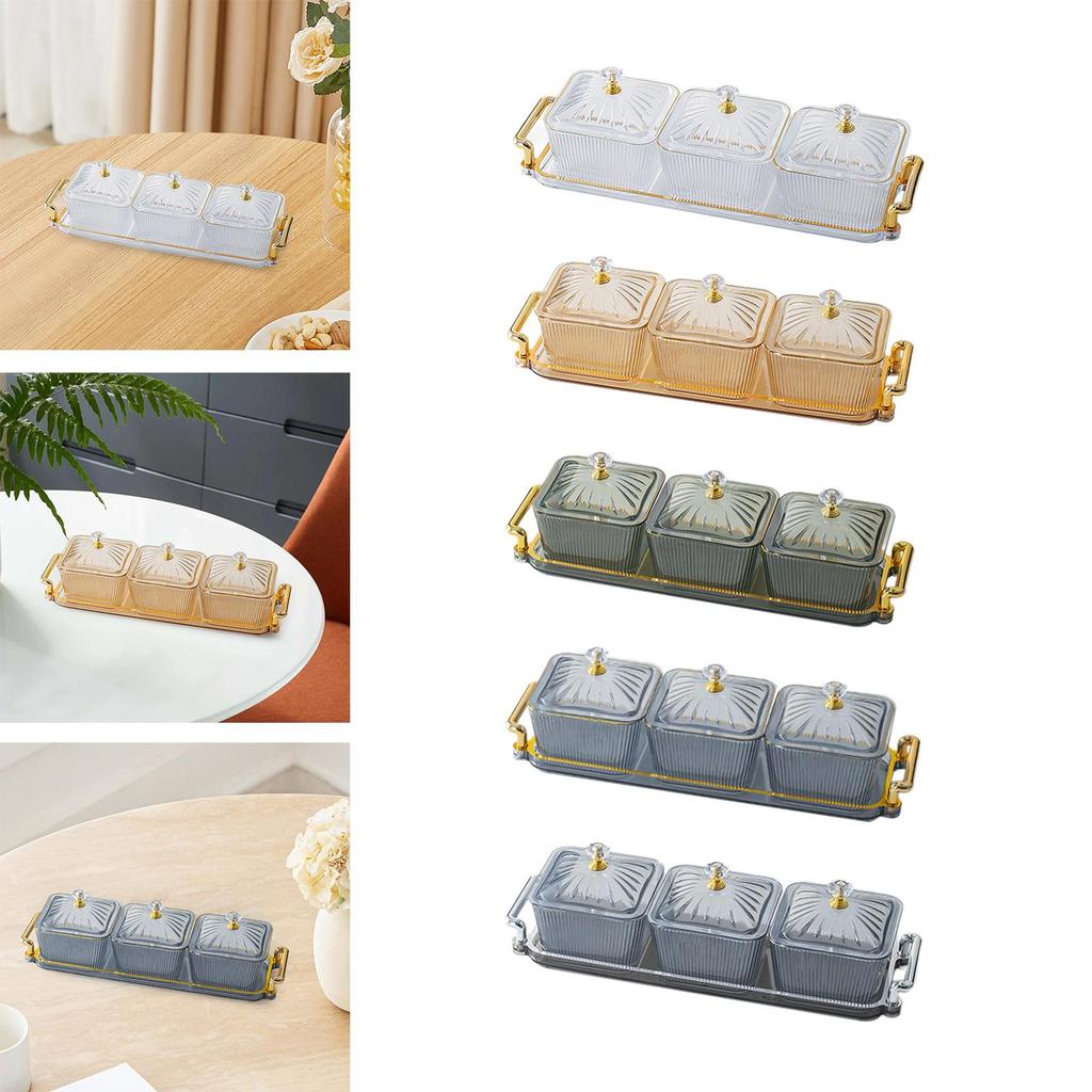 Divided Dried Fruit Plates Food Storage Container Multifunctional Appetizer Serving Tray for Snack