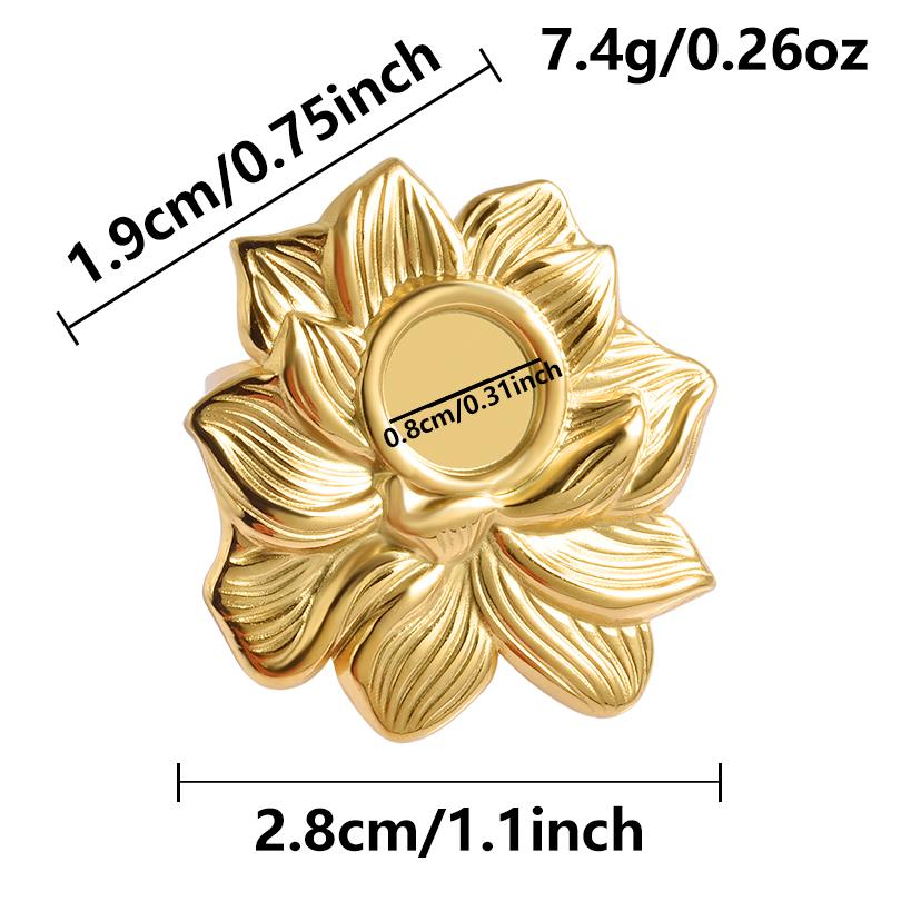 1/5 Stück Echtvergoldeter Cabochon-Ring Rund Oval Leere Tablettbasis Edelstahlringe Für Damen Herren Handgefertigte Emaille-Accessoires
