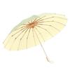 Winddichte 16-ribs Paraplu Zonnescherm Kleur Gel Dubbeldoel Paraplu Grote Imitatiehouten Handvat Opvouwbare Paraplu Vrouwelijk
