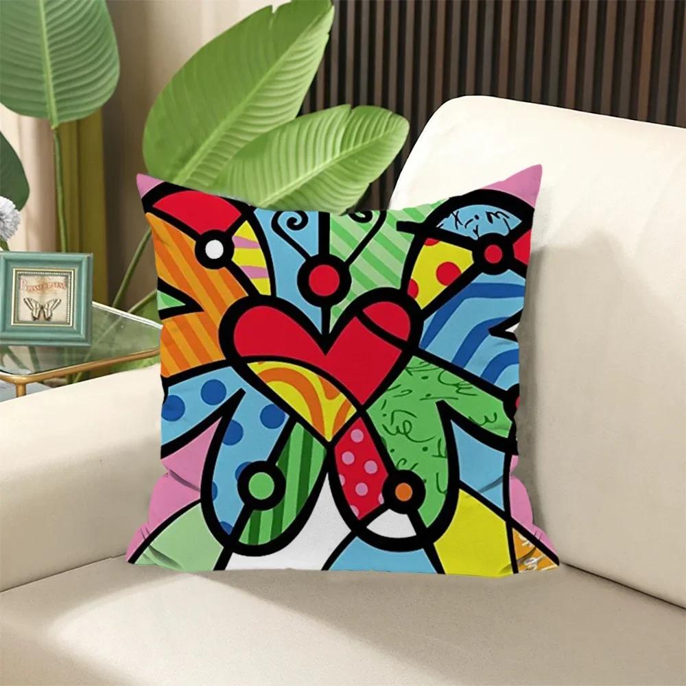 Elegant Room Cushions Covers Britto Pillow Cases Decorative Pillows for Sofa Cushion Cover × × Stuffed Sleep Home Textile