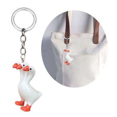Goose with Three Heads Keychain Unique Pendant Earrings Stylish Goose Pendant Necklace Perfect for Fashion Individuals