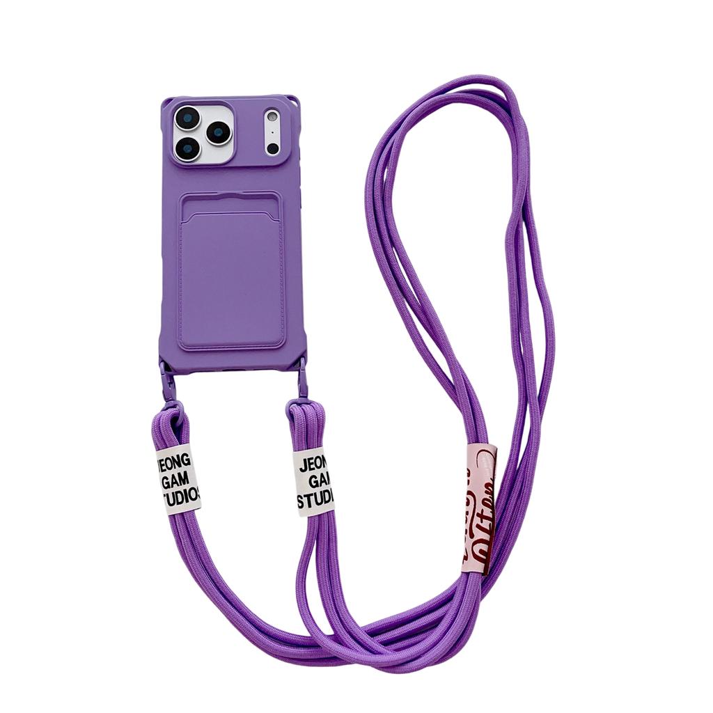 Crossbody Lanyard Silicone Wallet Case For iPhone 17 Air 17 16 15 14 13 12 11 Pro Max X XR Max 7 8 Plus Samsung S25 S24 23 Ultra Plus FE A17 A16 A56