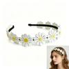 Stretchy Band Crochet Flower Headband Cute Colorful Design Comfortable Fit for Teen Girls Summer Sports Outdoor Activities