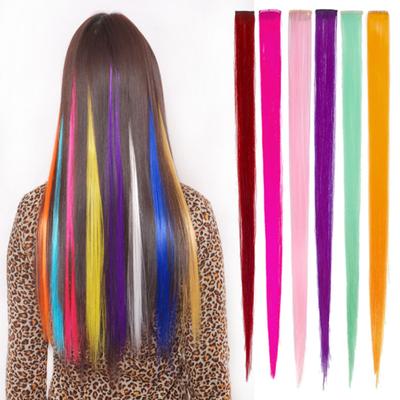 Women Synthetic Hair Long Straight Multi Colors Extension Hairpiece Party Wig