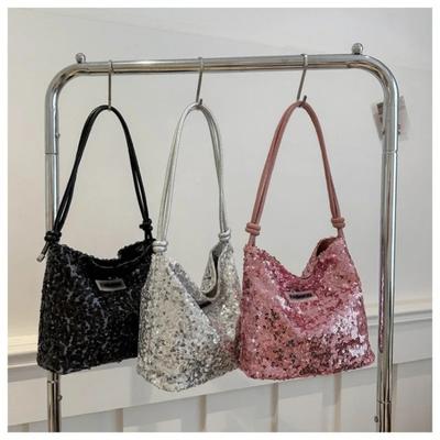 Funkelnde Pailletten Koreanischer Stil Schultertasche für Damen, Modische Trendige Achseltasche, Schicke Tragetasche für den Täglichen Ausflug
