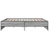 Bed Frame in Grey Sonoma 180 x 200 cm Made of Particleboard and Metal