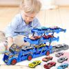 AMYCOOL Zabawka Pojazd Budowlany Zestaw Miniaturowych Samochodów ze Schowkiem i Działający Edukacyjny Zabawka ze Znakami Drogowymi i Samochodami Wewnątrz i Idealny Prezent dla