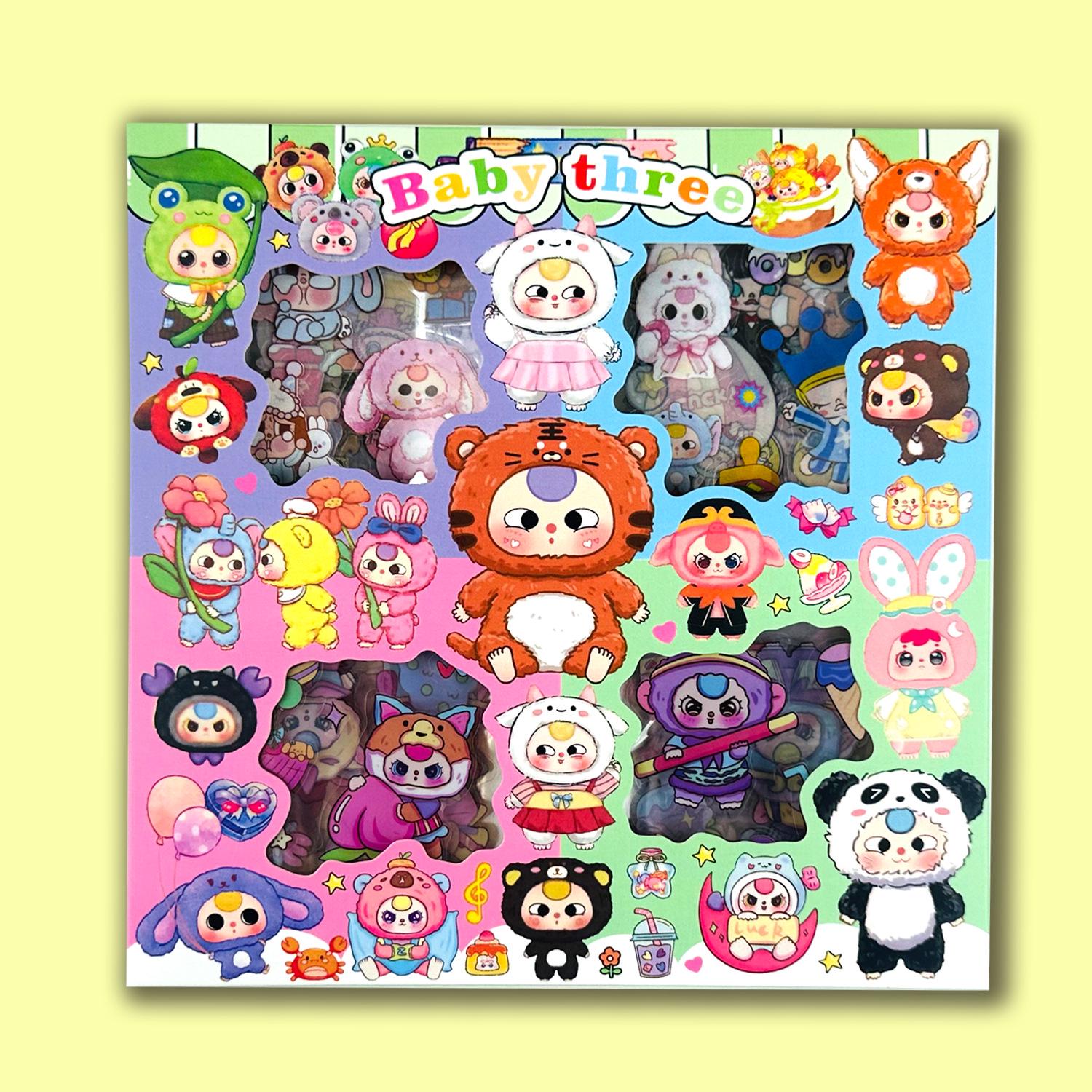 

Трансграничные мультяшные наклейки для детей (3 года+), Водонепроницаемый ПЭТ, 4 милых и креативных стиля