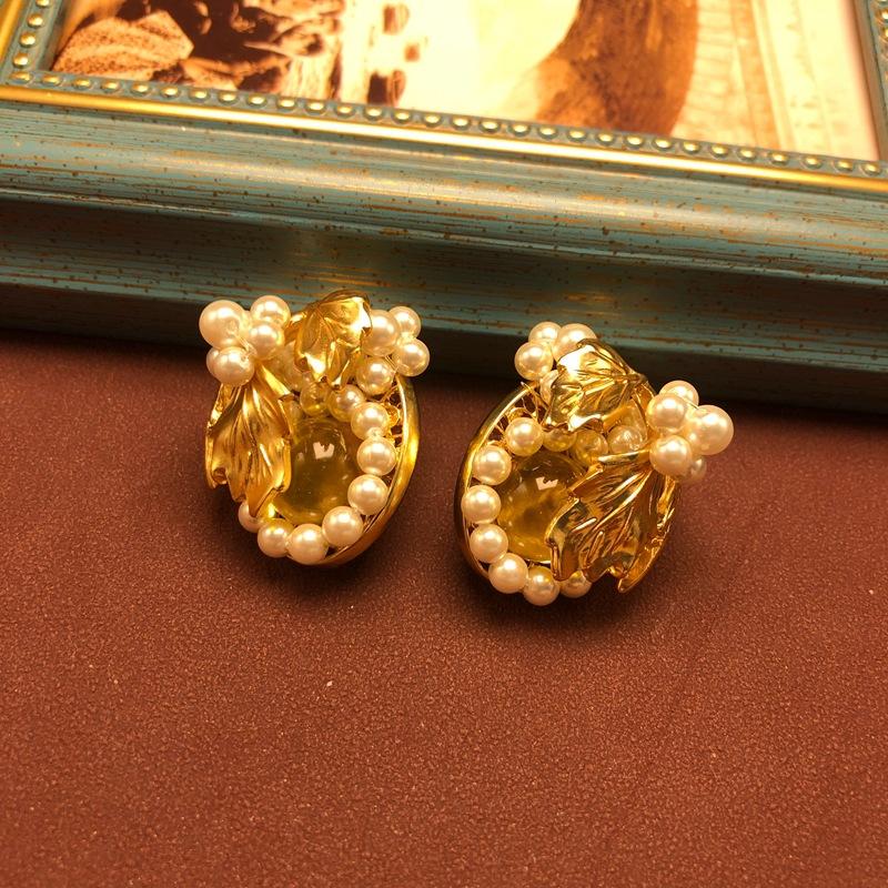 

NISHIZAWA Pearls Stud Earrings for Women Palace Style Exquisite Sweet Jewelry Fashion Hyperbole Luxury Elegant Aretes De Mujer