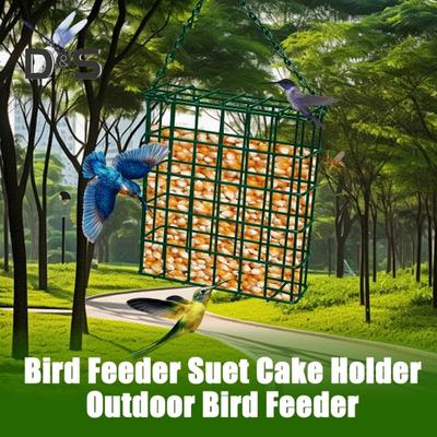 Talgkäfig-Vogelfutterspender für den Garten im Freien, Eisenkäfige, zum Aufhängen außerhalb des Talgfutterspenders, einzelner Talgkuchen, Futterspender für Wildvögel