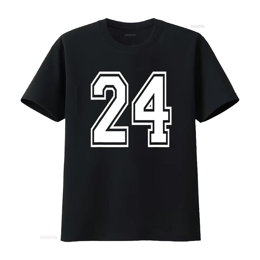 Nummer 24 T-Shirt Geburtstag Varsity Sportteam Trikot vintage gewaschen Unisex Streetwear Designer Kleidung Lässige Mode