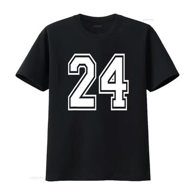 Number 24 T Shirt Birthday Varsity Sports Team Jersey Vintage Washed Unisex Streetwear Designer Clothes Casual Fashion