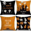 Halloween Pumpkin Pillow Cover Bad Funny Letter Print Home Sofa Cushion Cover Bedroom Pillow Cover