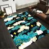 "Clouds and Stars Night Sky Rug - Dreamy Blue and Yellow Design" Suitable for Use As an Anti-slip for Living Room Bedroom Sofas